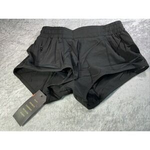Hey Girl XS Little Girls Black Zipper Pocket Lined  Sports Shorts Polyester Span